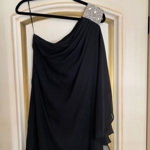 One shoulder embellished cocktail dress